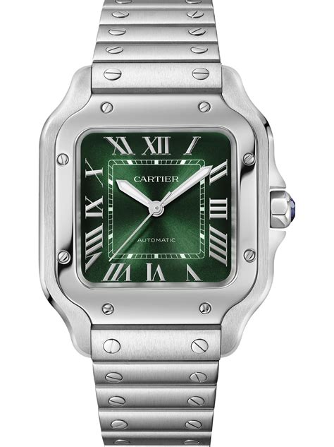 cartier santos green medium|cartier santos 100 carbon.